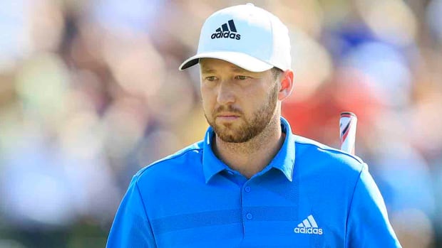 Daniel Berger stands on the 18th green during the final round of the 2022 Memorial Tournament.